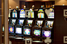 Slot machines at Regent Seven Sea Cruises’ casino