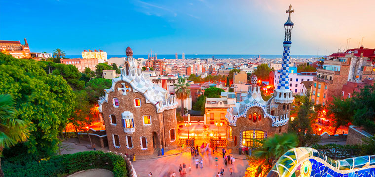 The beautiful view from Barcelona Park Güell